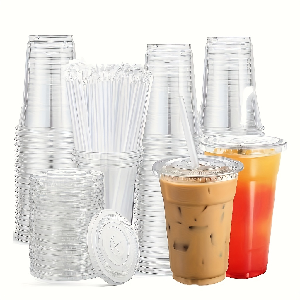 Camping - Vaso de plástico transparente con tapa