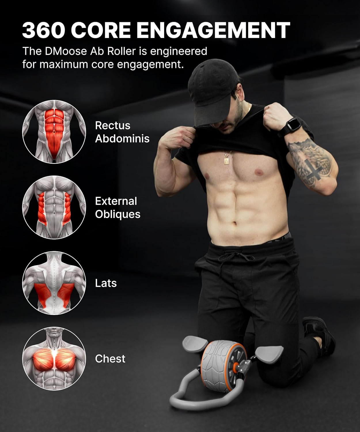 DMoose Fitness Ab Roller Wheel - Ab Roller Wheel With Elbow Support reseña y precio